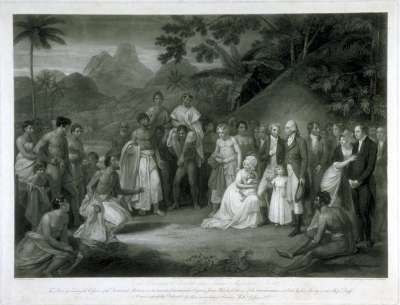 Image of The Cession of the District of Matavai in the Island of Otaheité to Captain James Wilson, for the use of the Missionaries of the London Missionary Society