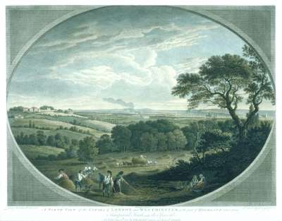 Image of A North View of the Cities of London and Westminster, with part of Highgate taken from Hampstead Heath near the Spaniards
