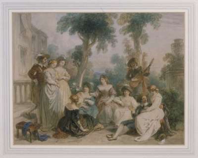 Image of Musical Gathering in Garden of a Country House