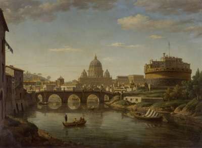 Image of Rome from the Tiber: St. Peter’s and Castel Sant’Angelo