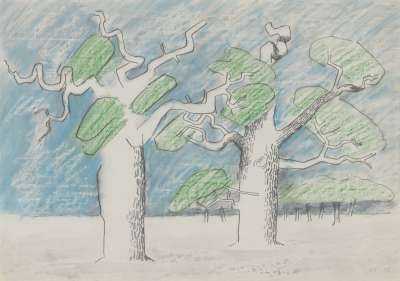 Image of Richmond Park: Two Trees with White Trunks