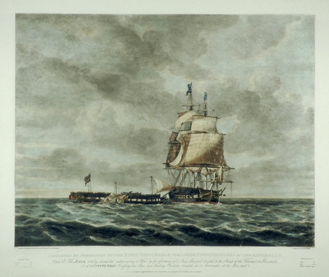 Image of Engagement of Frigates “Java” & “Constitution” [Plate 3]