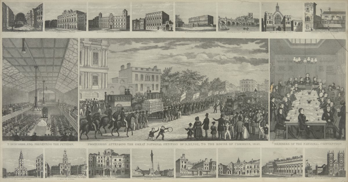 Image of Procession Attending the Great National Petition of 3,317,702 to the House of Commons, 1842