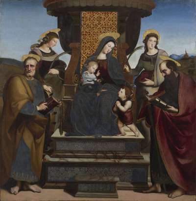 Image of Madonna and Child Enthroned with Saints