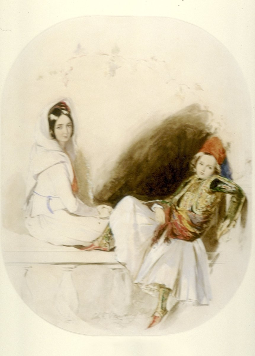 Image of Woman and Child in Greek Dress