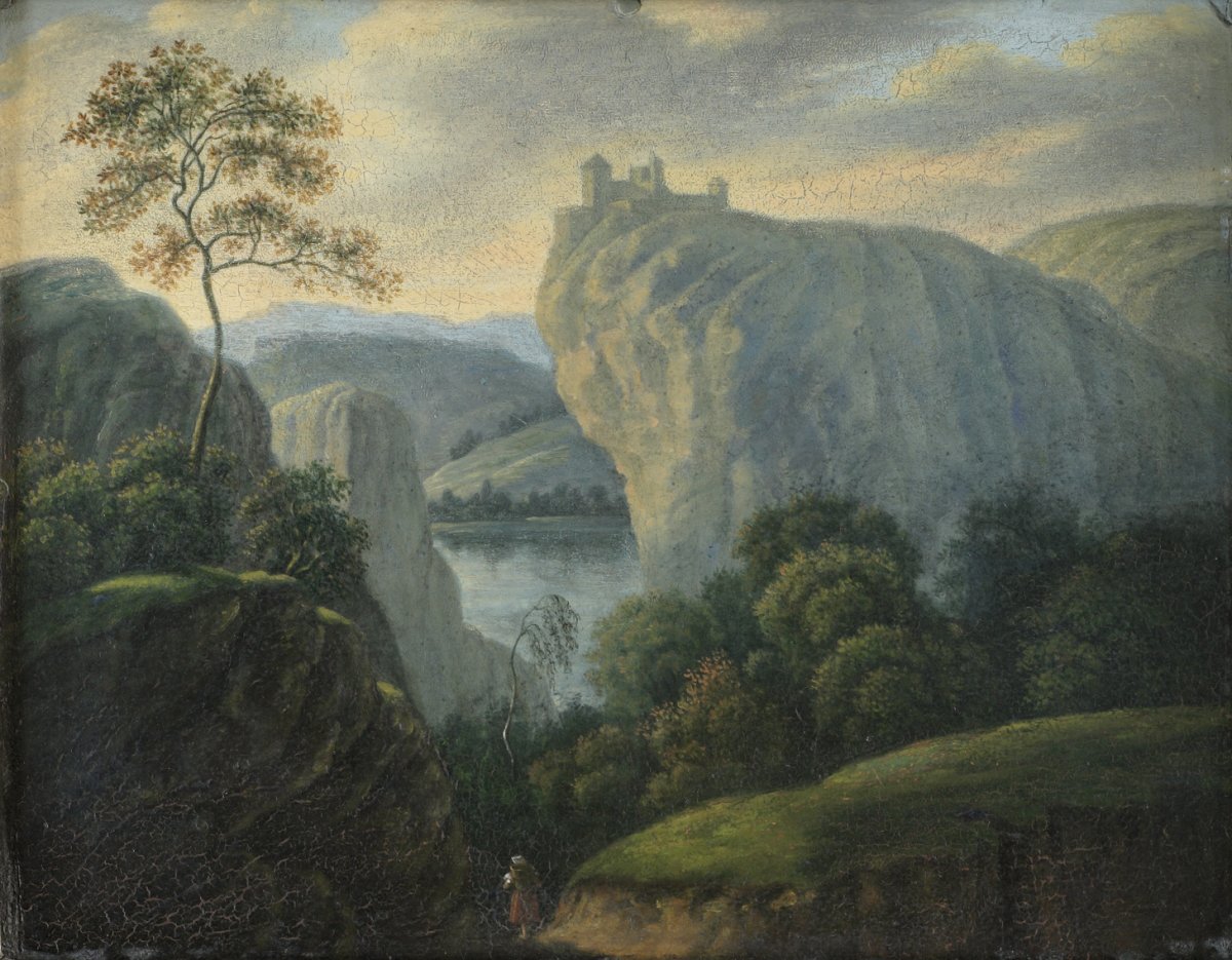 Image of Landscape with Castle and a Rock