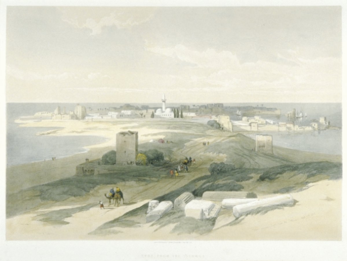 Image of Tyre from the Isthmus, April 27th 1839