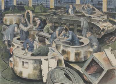 Image of Tank Manufacture, Girls Working on Turrets