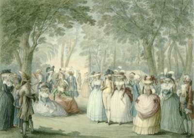 Image of The Gardens of Carlton House with Neapolitan Ballad Singers 1784