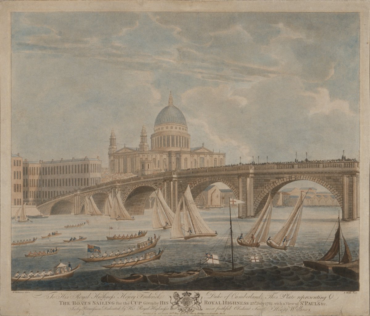 Image of The Boats Sailing for the Cup Given by His Royal Highness, 23 July 1782, with a View of St. Paul’s etc.