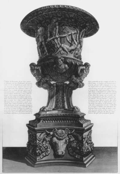 Image of Veduta di Prospetto di un Vaso Antico di Marmo con suo Piedestallo