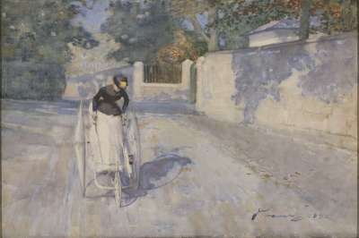 Image of Lady on a Safety Tricycle