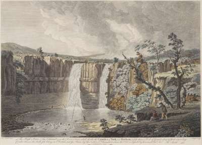 Image of The High Force: This Cataract is on the River Tees, which divides the Counties of York and Durham