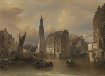 Image of Dutch Canal Scene: The Old Mint, Amsterdam