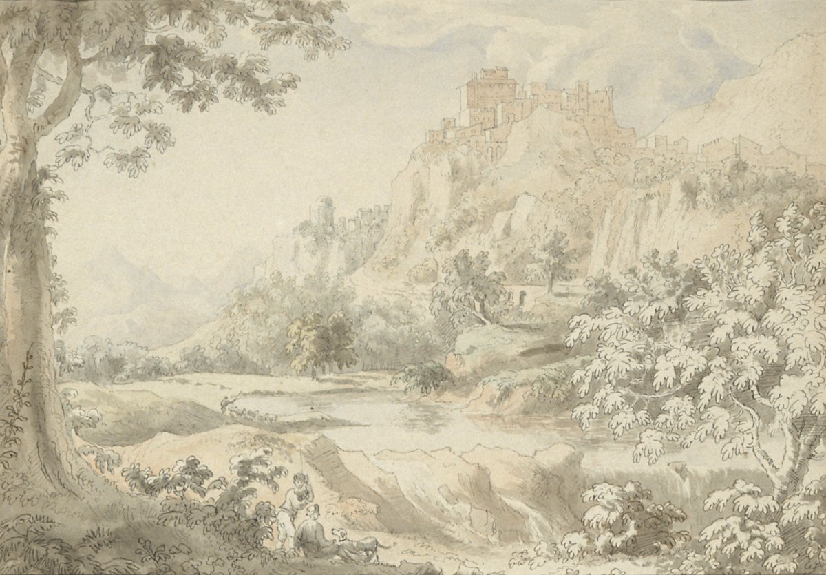 Image of Rocky Landscape, Village on the Hill