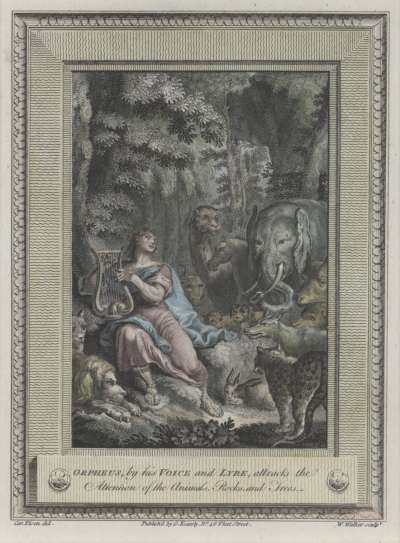 Image of Orpheus, by his Voice and Lyre, Attracts the Attention of the Animals, Rocks and Trees