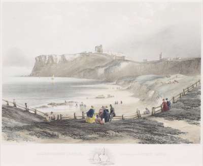 Image of Scarborough Castle, looking over the North Sands