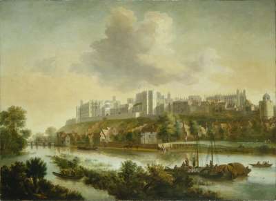 Image of View of Windsor Castle with Sailing Barges