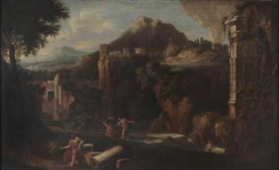 Image of Landscape with Classical Ruins and Figures