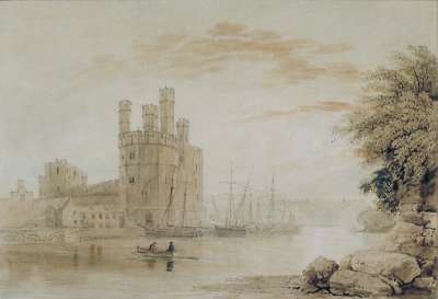 Image of Caernarvon Castle across the River