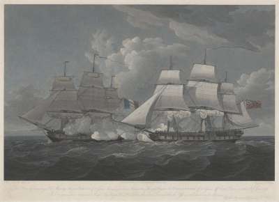 Image of His Majesty’s Frigate ‘Dryad’ of 36 Guns bringing to Close Action the French Frigate ‘Proserpine’ of 40 Guns off Cape Clear, 13 June 1796