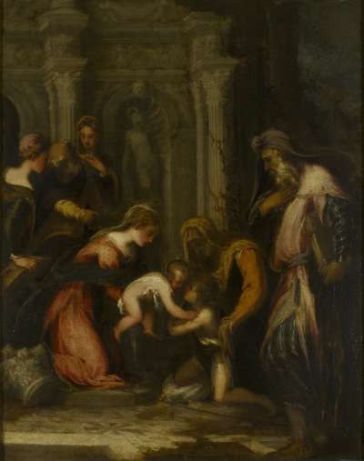 Image of Virgin and Child, Infant St. John the Baptist and SS Zachariah, Elizabeth, Joseph, Catherine and a Female Saint