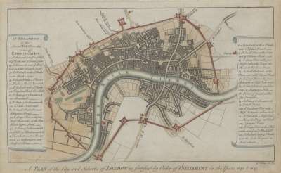 Image of A Plan of the City and Suburbs of London as Fortified by Order of Parliament in the Years 1642 & 1643