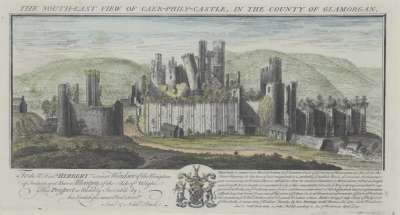 Image of The South-East View of Caer-phily-Castle, in the County of Glamorgan