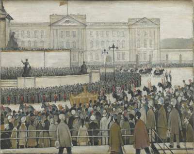 Image of The Procession passing the Queen Victoria Memorial, Coronation