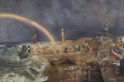 Image of Coast Scene with Rainbow