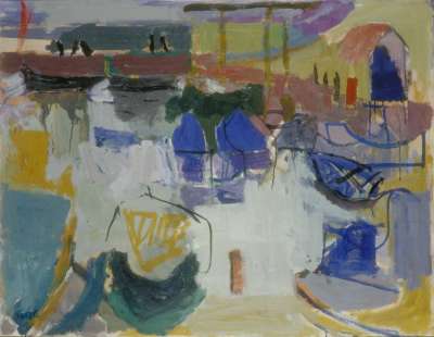 Image of Seahouses, Blue Fishing Boats