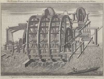 Image of The Water Works at London Bridge for the supply of the City of London with Thames Water