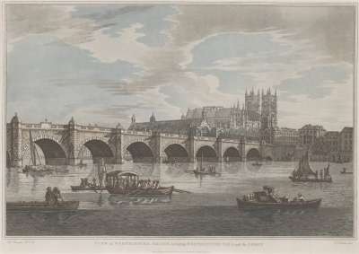 Image of View of Westminster Bridge including Westminster Hall and the Abbey