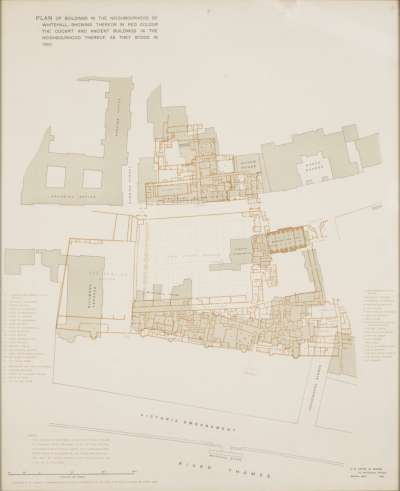 Image of Plan of Buildings in the Neighbourhood of Whitehall… as they Stood in 1680