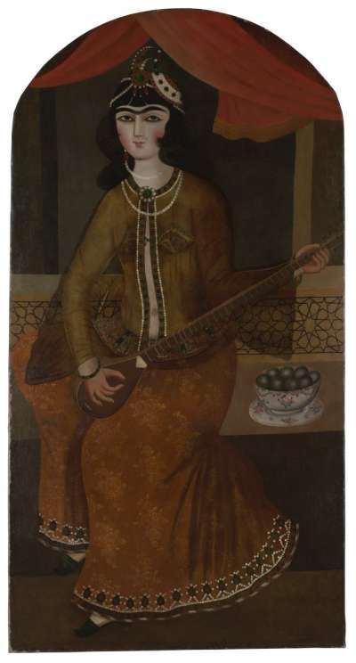 Image of Lady Playing a Stringed Instrument