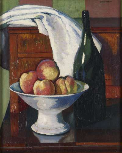 Image of Still Life with Fruit and Bottle