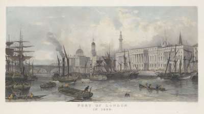 Image of Port of London in 1839