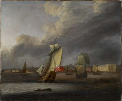 Image of A Royal Yacht off Greenwich, about 1697