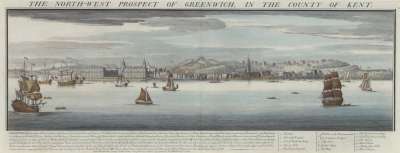 Image of The North West Prospect of Greenwich, in the County of Kent