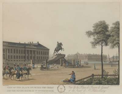 Image of May: View of the Place of Peter the Great and the Senate House at St. Petersburg / Vue de la Place de Pierre le Grand et du Sénat de St. Petersbourg