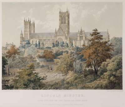 Image of Lincoln Minster, South View, from the City Prison and Court House