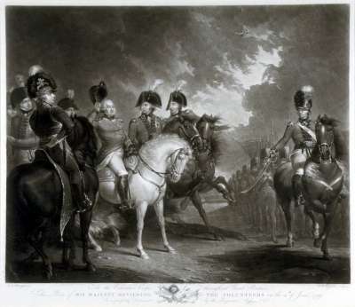 Image of King George III (1738-1820, Reigned 1760-1820) Reviewing the Volunteers on the 4th of June 1799