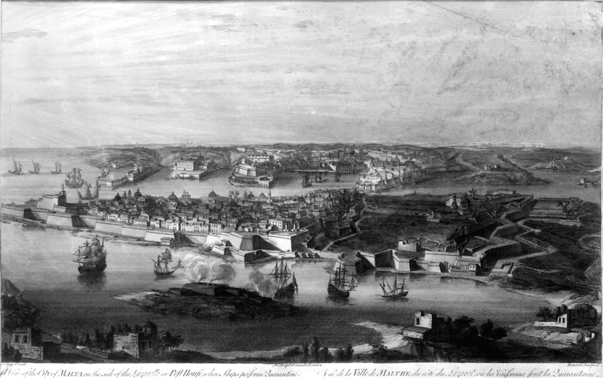 Image of A View of the City of Malta on the Side of the Lazaretto, or Pest House, where Ships Perform Quarantine