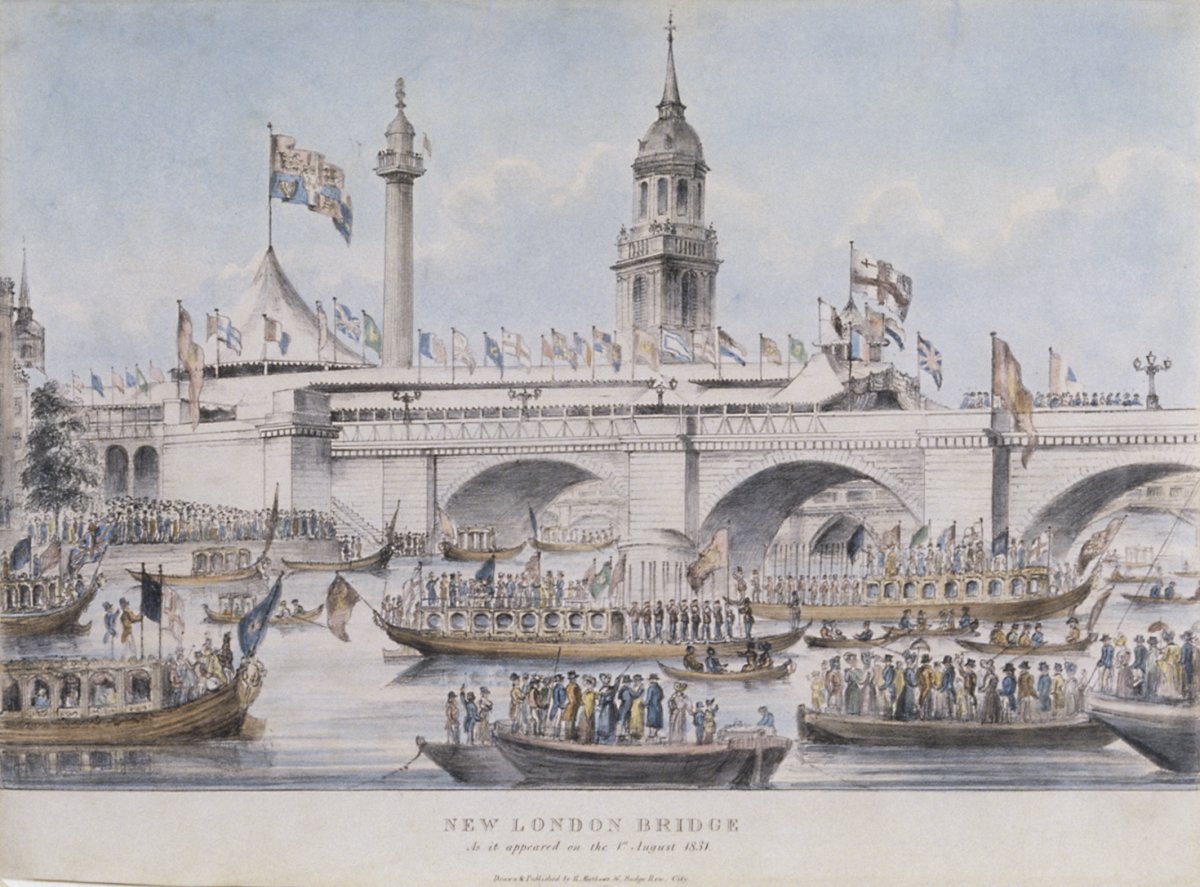 Image of New London Bridge, as it appeared on the 1st August 1831