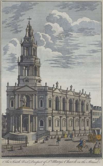 Image of The South West Prospect of St. Mary’s Church in the Strand