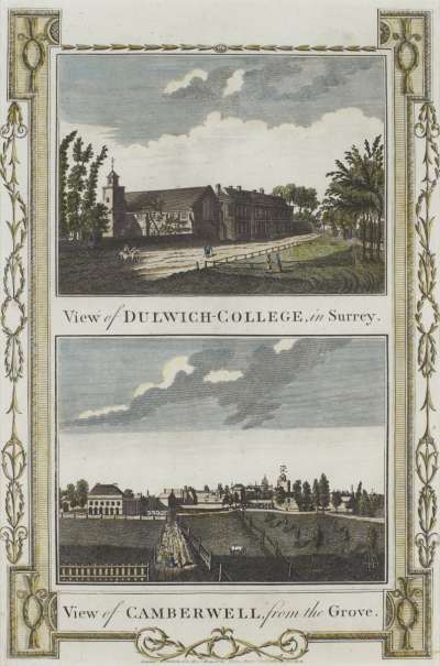 Image of View of Dulwich College, in Surrey / View of Camberwell, from the Grove