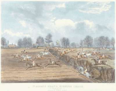 Image of St. Albans Grand Steeple Chase, 8 March 1832: Plate 2: First Leap
