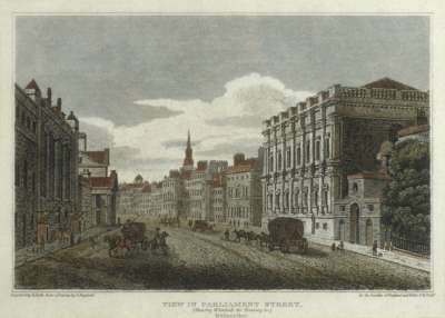 Image of View in Parliament Street (shewing Whitehall, the Treasury &c), Westminster