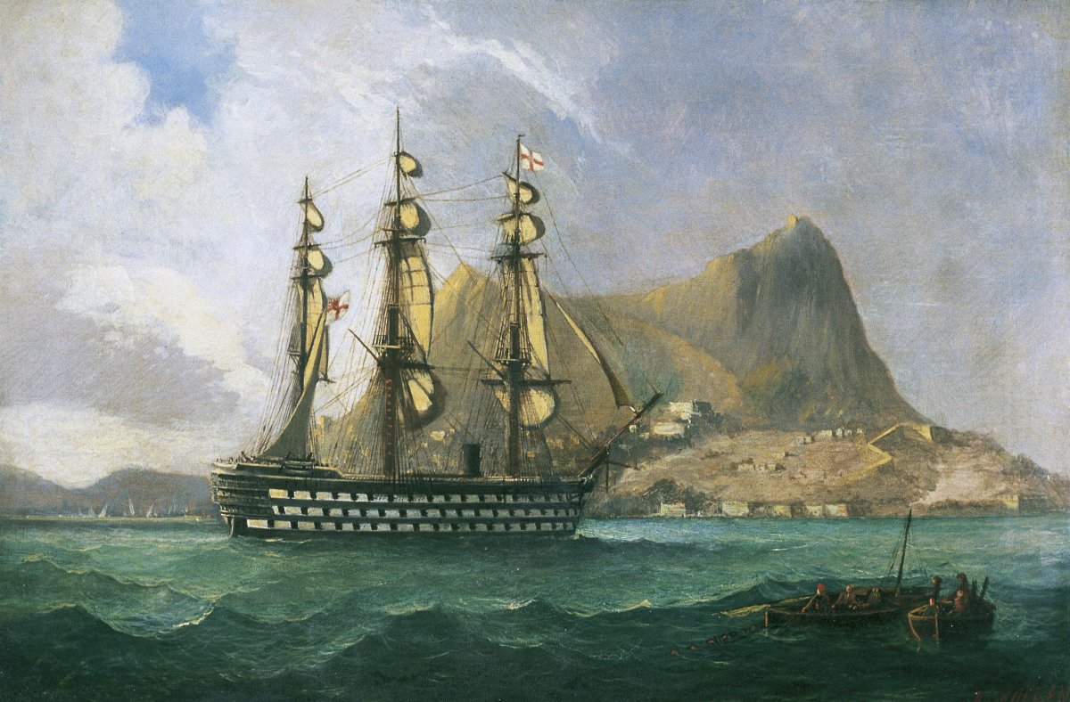 Image of HMS “Marlborough” off Gibraltar