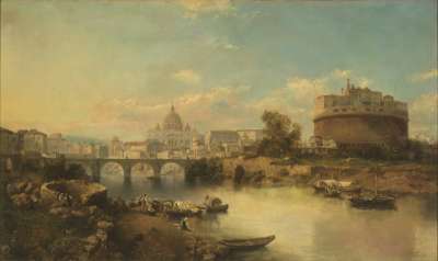 Image of Castel Sant’Angelo and St. Peter’s from the Tiber, Rome
